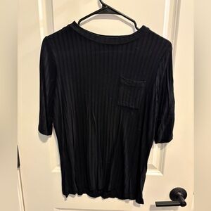 Banana Republic Black Ribbed Tee